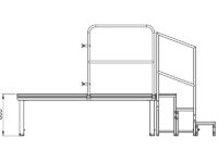 Bühnensystem T-REX Zeichnung Bühnenpodest mit Anstelltreppe V8